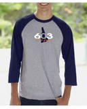 603 live free Vintage Baseball Tee